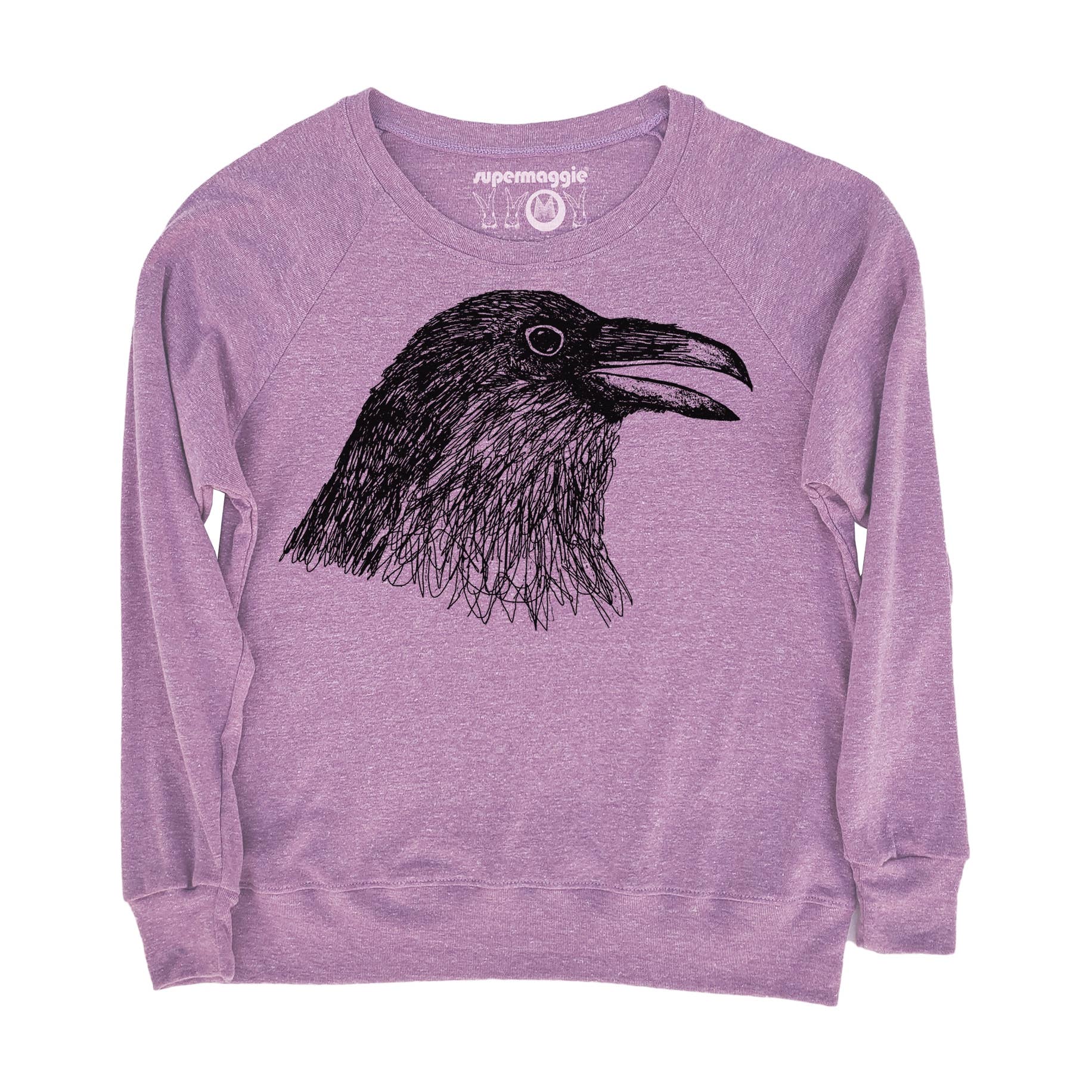 Supermaggie @ Faire - Wholesale Graphic Sweatshirt - Women's - Crow Head Pia Tri Blend Pullover2
