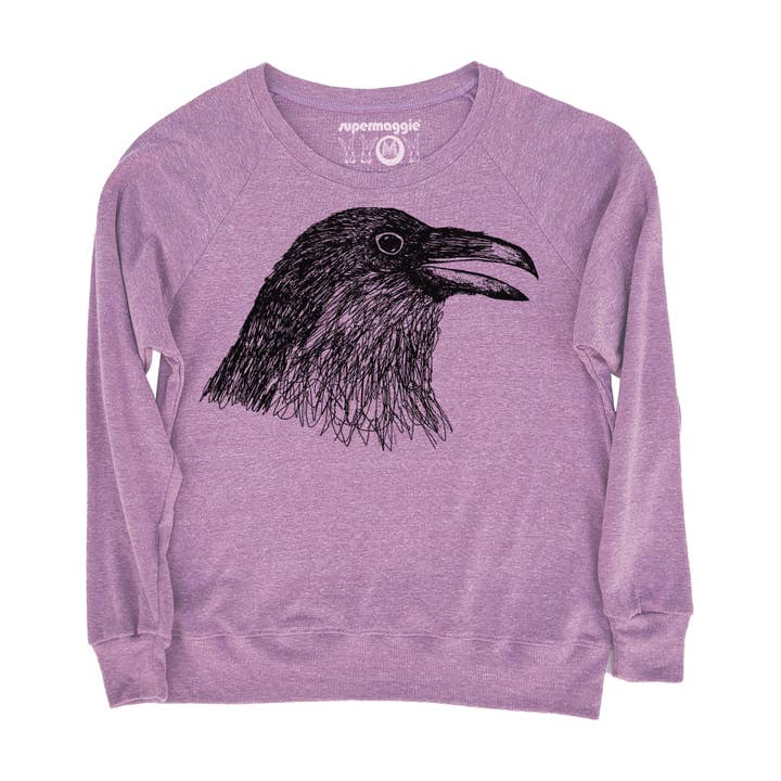 Supermaggie @ Faire - Wholesale Graphic Sweatshirt - Women's - Crow Head Pia Tri Blend Pullover2