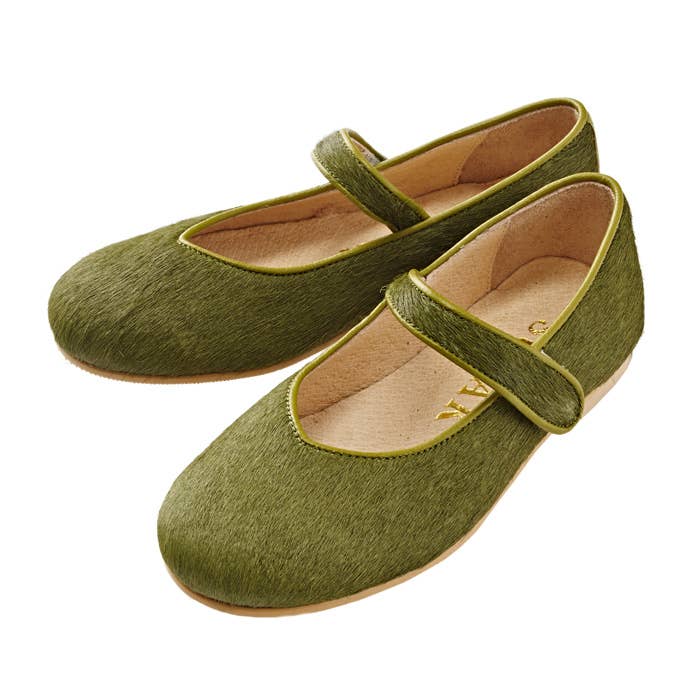 Pony Hair Sandal Green for wholesale by SUOAK