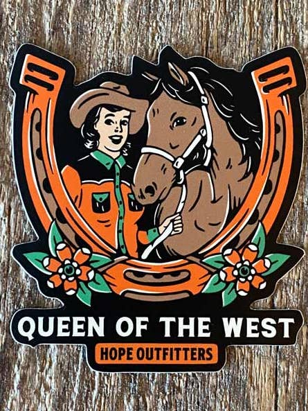 Aufkleber „Königin des Westens“ für den Großhandel von Hope Outfitters