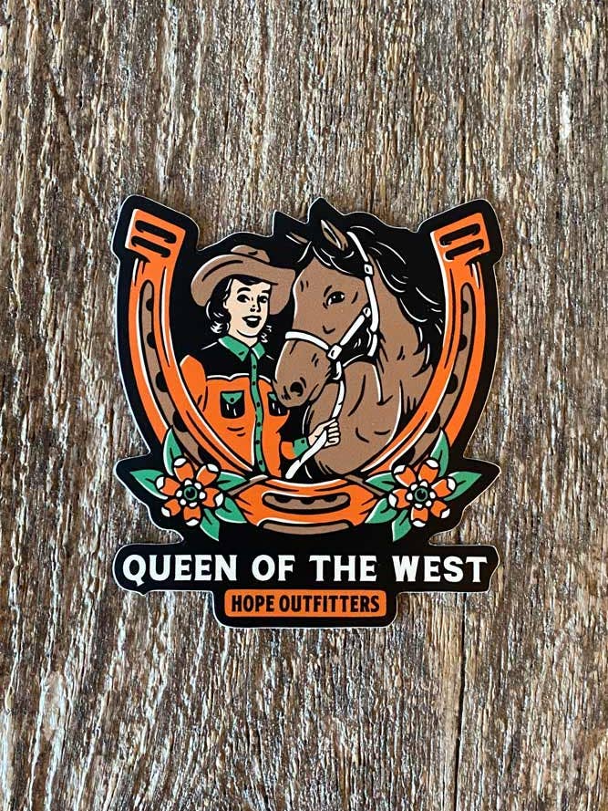 Queen of the West Sticker for wholesale by Hope Outfitters