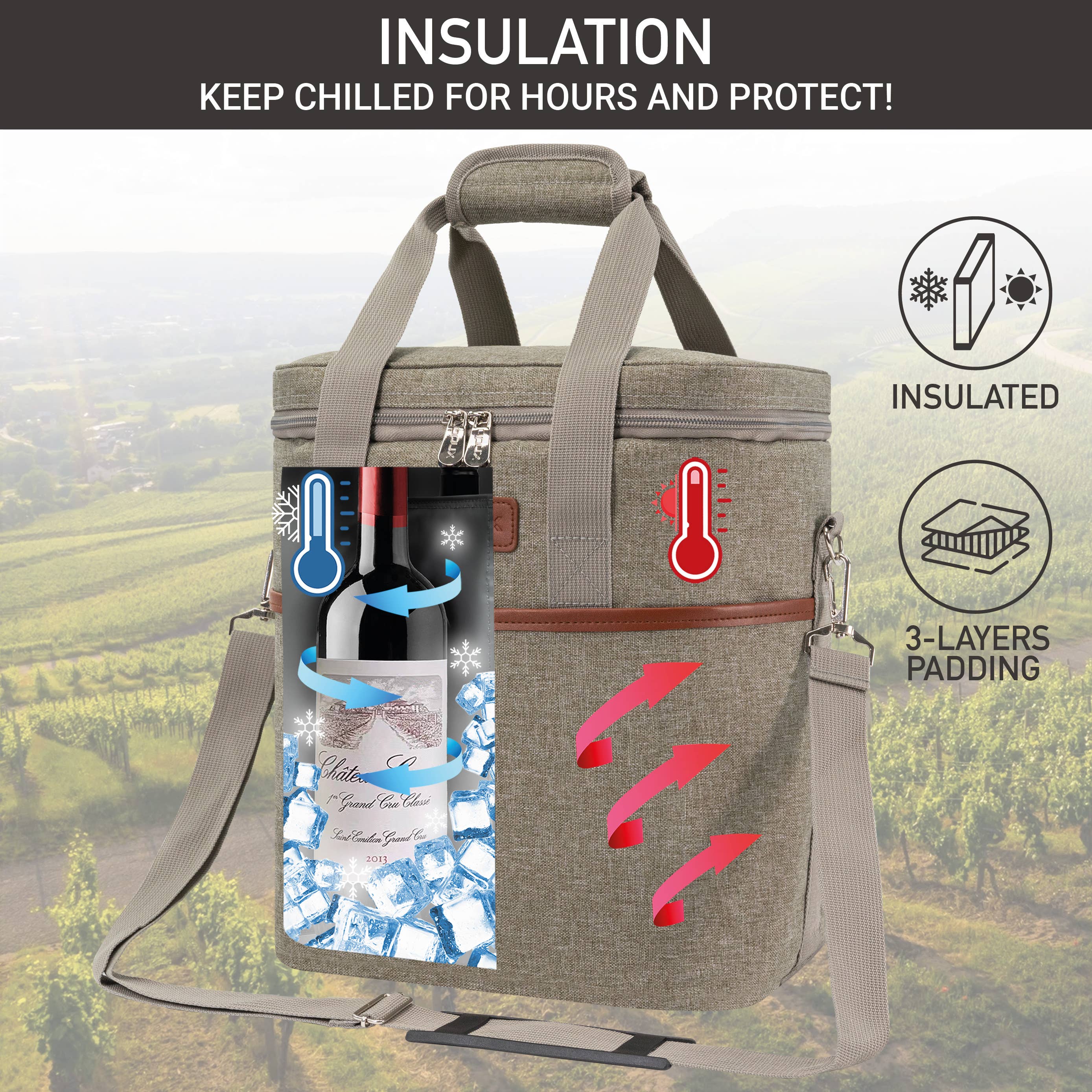 OPUX - Wholesale Wine Tote - 6 Bottle Wine Carrier Bag17