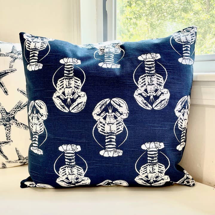 Cape Crafter - Wholesale Throw/Decorative Pillow - NAVY LOBSTER PILLOW0