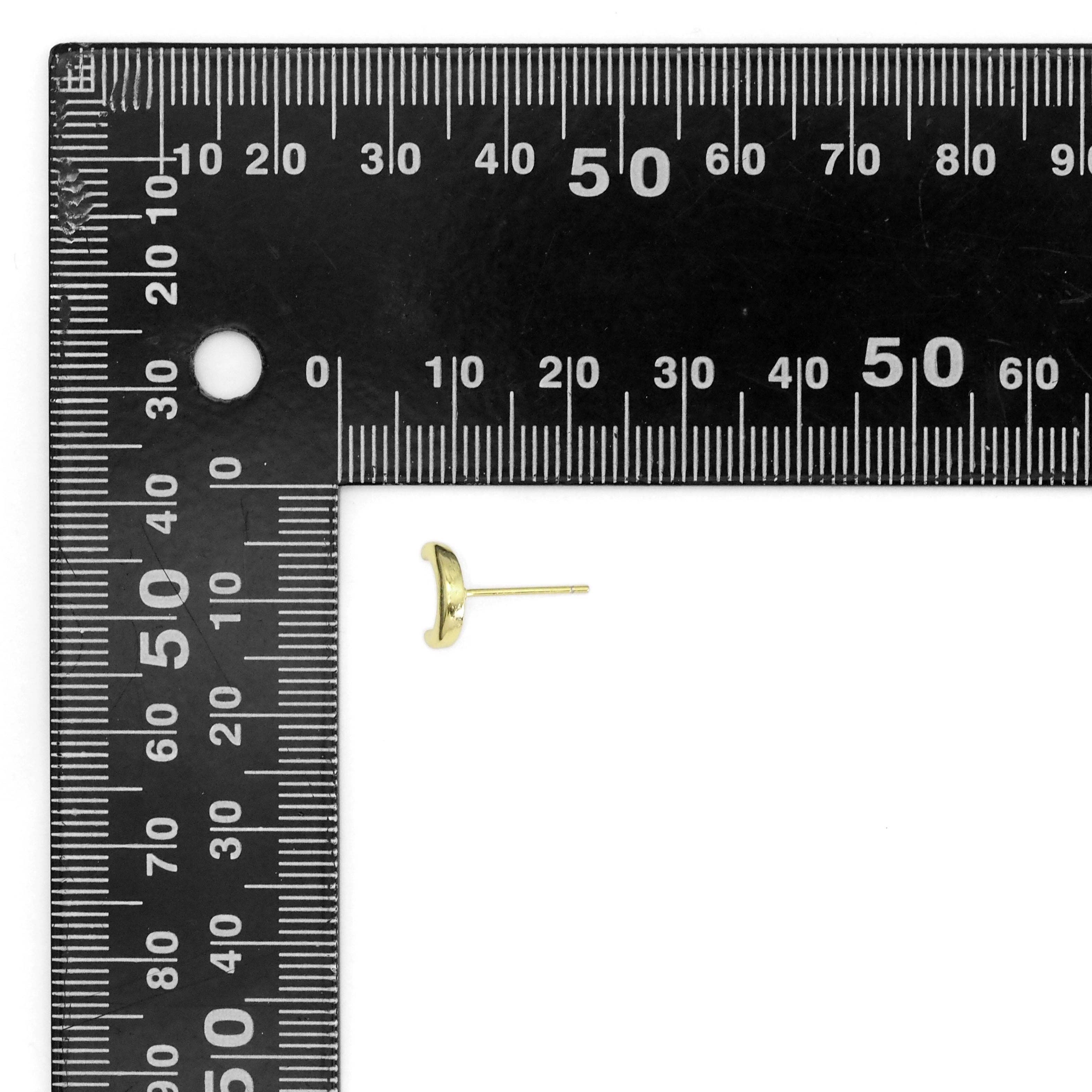 BestBeads&Beyond – Engroshandel Ørestikkere – Plain Guld Cresent Moon Stud Øreringe, Varenummer #LK8971