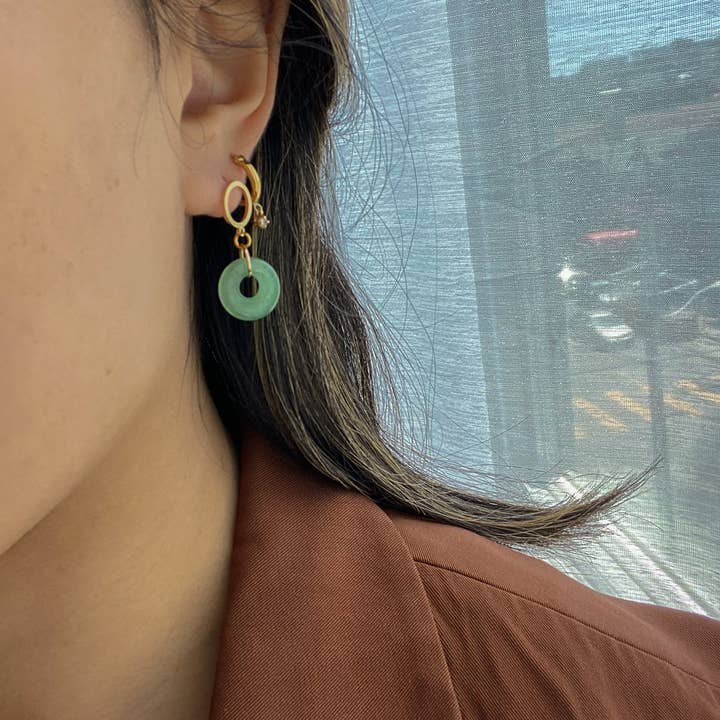 Lotus Haus Studio - Wholesale Dangle Earrings - Halo Jade-ish Earrings2