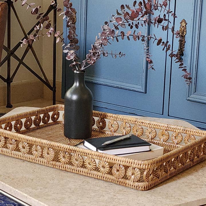 Artifacts Trading Company - Wholesale Decorative Tray - Artifacts Rattanâ„¢ Inna Design Rectangular Tray