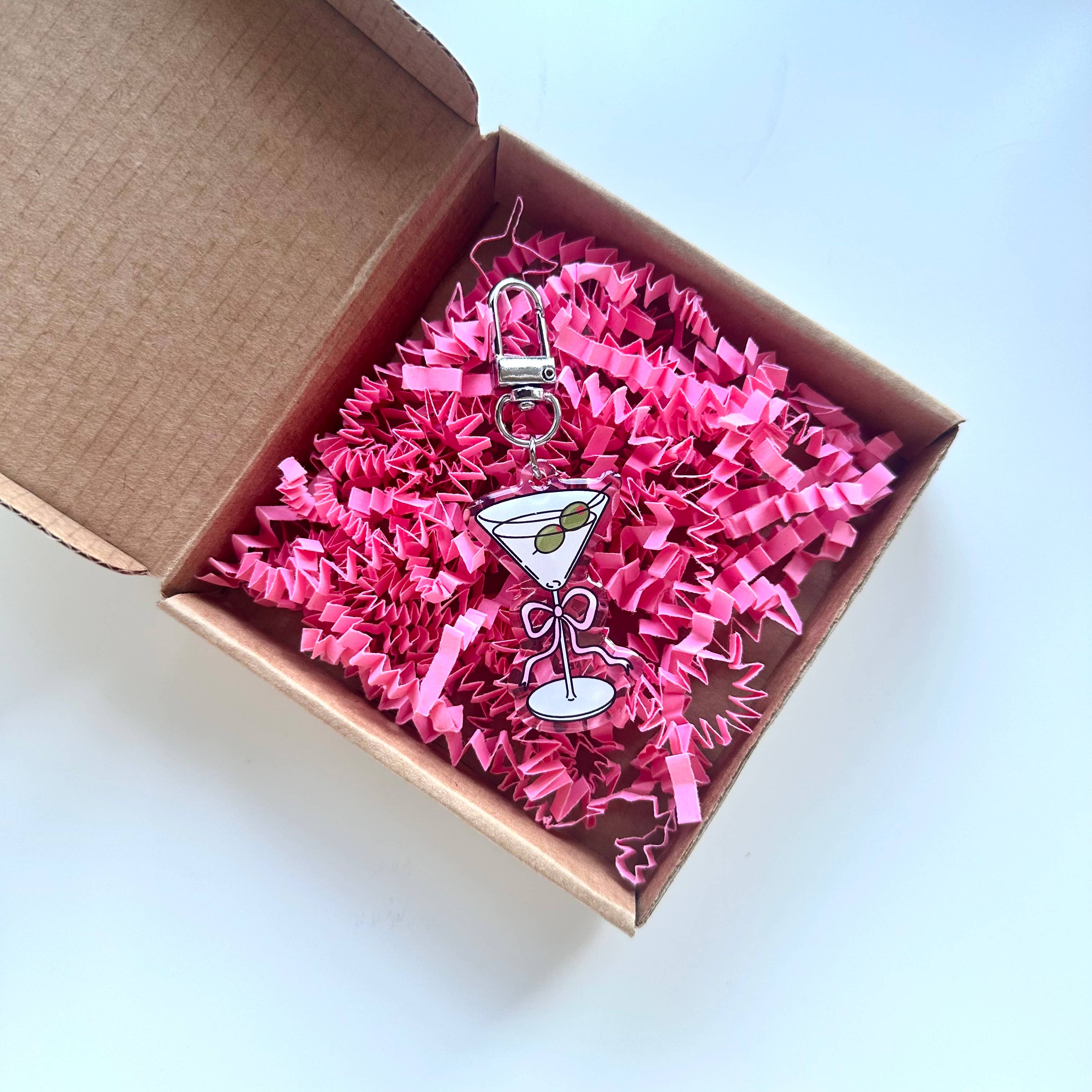 Dolly’s Doodles – wholesale Keychain – Women's – Olive Martini Keyring Drinks Cocktails Friends Girly Gift0