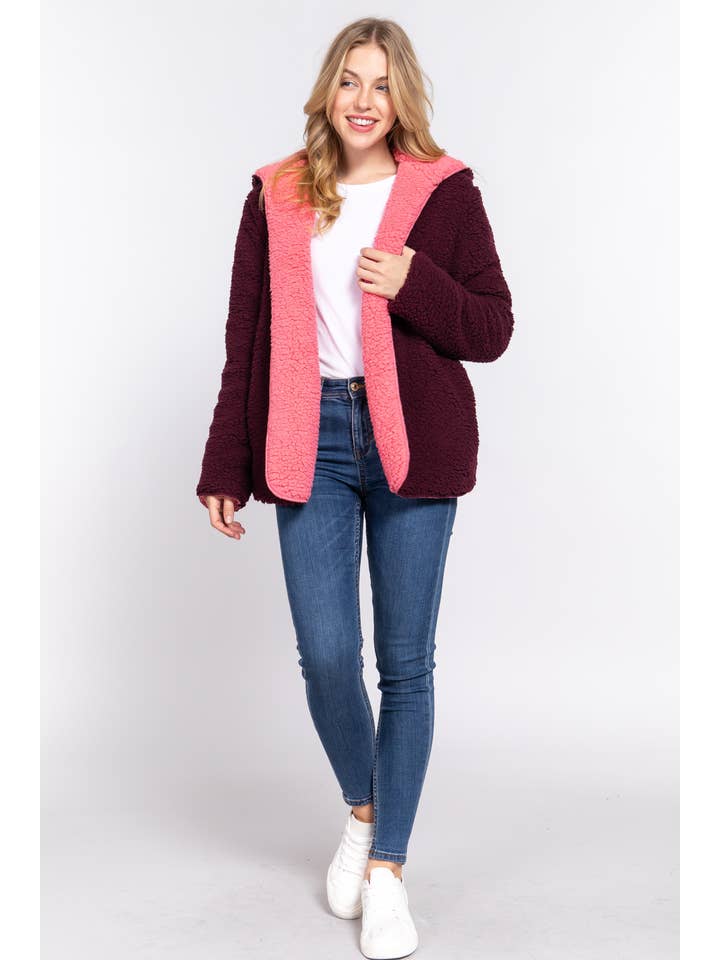 Active Basic | Active USA - Wholesale Fur/Faux Fur Coat - Women's - Long Sleeve Hoodie Faux-fur Reversible Jacket9