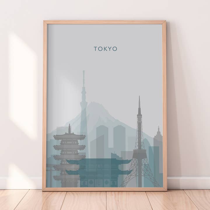 Minimalist Tokyo Skyline Print for wholesale by Alaina Creates