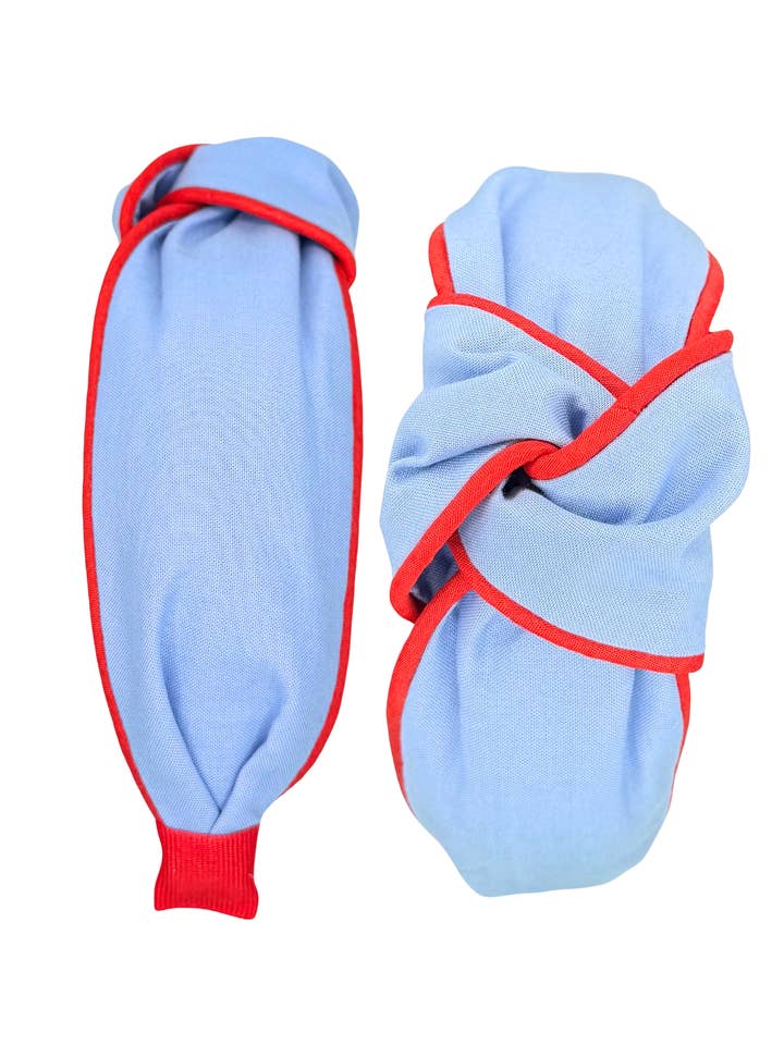 Red and Light Blue Piping Options for wholesale by Pretty Happies