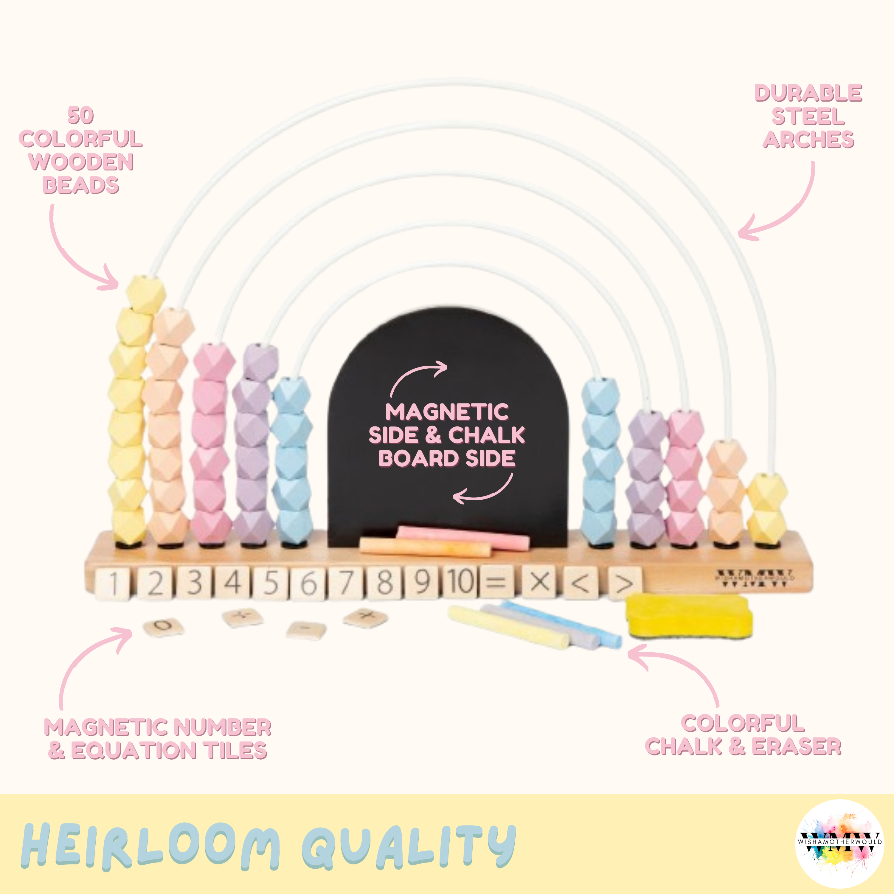 Wishamotherwould - Venta al por mayor Juego de ingenio - Niños - Rainbow Abacus para niños8