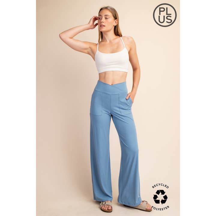 Rae Mode - Wholesale Athletic Pants - Women's - PLUS SIZE RECYCLED BUTTER V WAIST WIDE PANT9