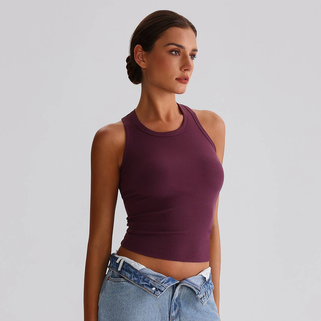 Sodalemon - Vendita all'ingrosso Canotta - Donna - Top sportivo da yoga donna a compressione con schiena a H e tessuto elasticizzato21