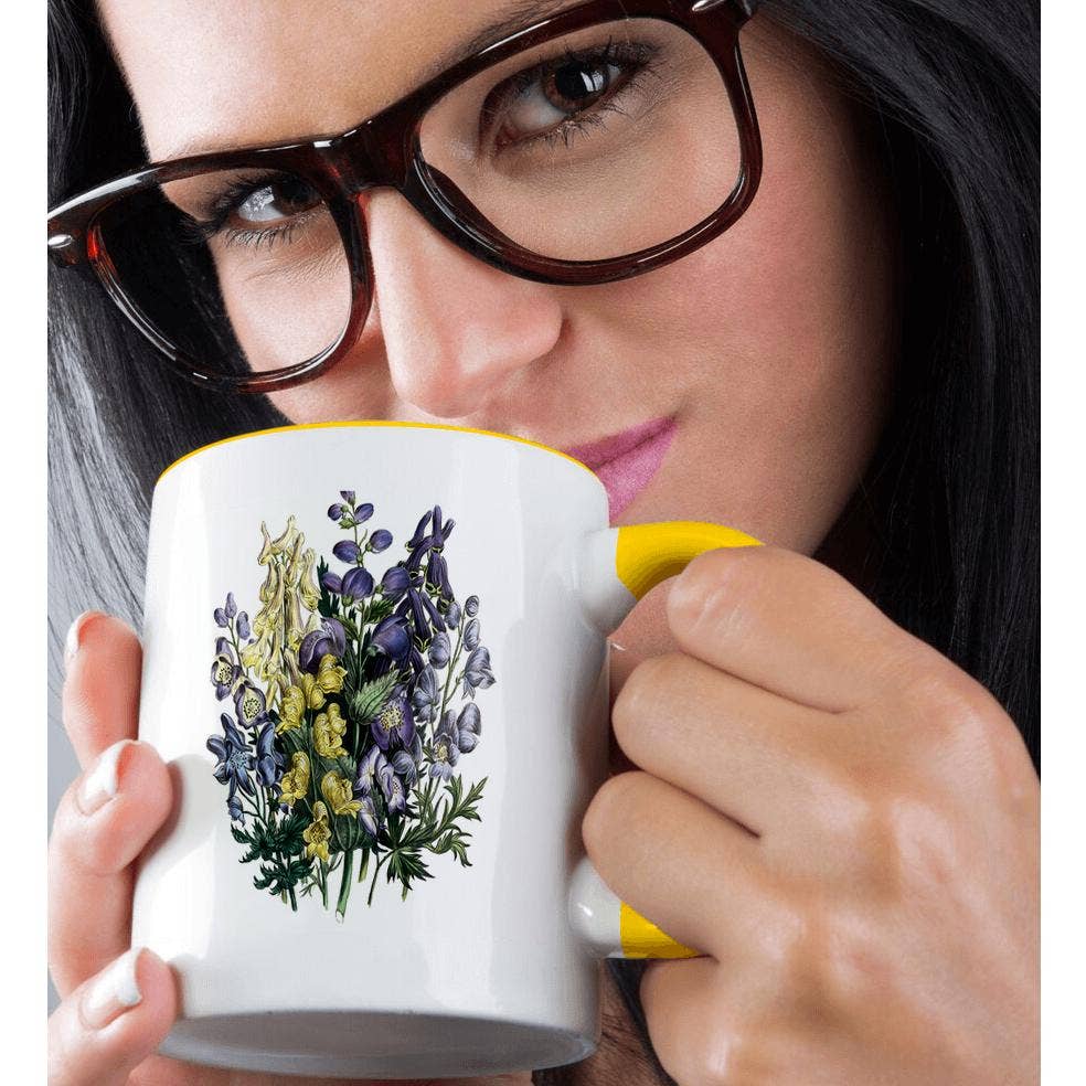 3dRose - Wholesale Coffee Mug - 3dRose, Aconitum Flowers in Light Yellow and Lavender, Mug1