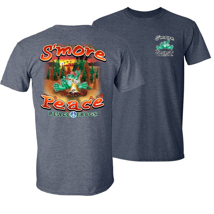 Peace Frogs - Wholesale Screen Printed T-Shirt - Unisex - S'more Peace Short Sleeve T-Shirt0