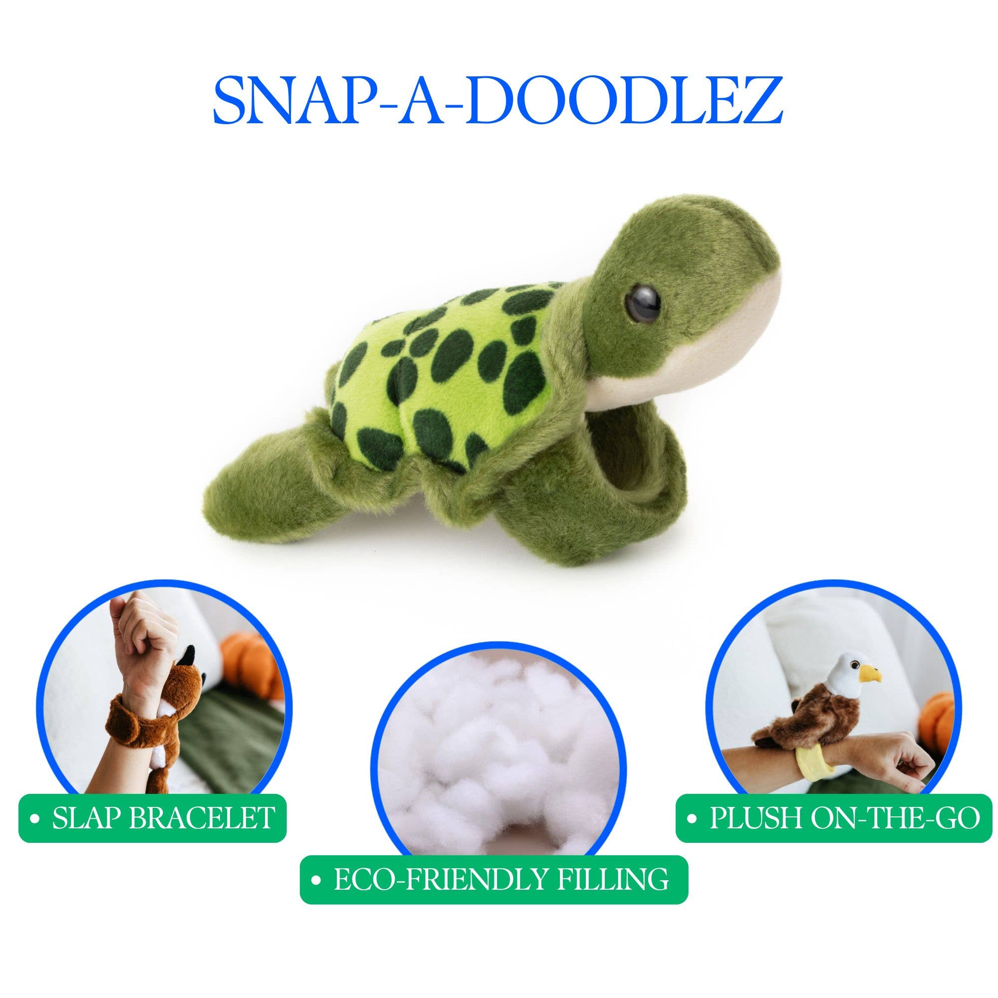 The Petting Zoo - Wholesale Stuffed/Plush Toy - Kids & Baby - Snap-A-Doodlez Zebra Rainbow Plush Slap Bracelet3