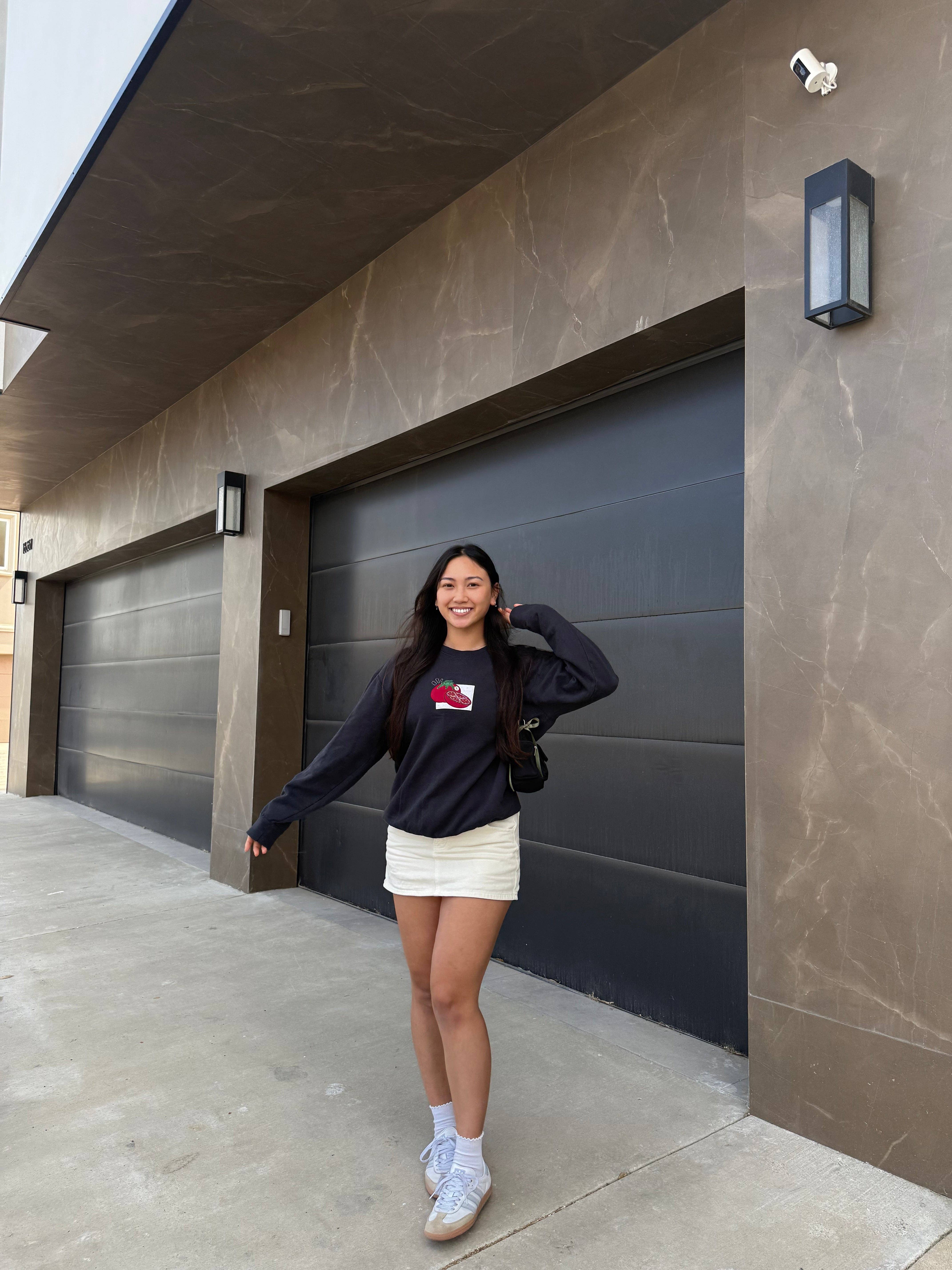 Overthinker Apparel - Wholesale Graphic Sweatshirt - Unisex - Tomato Patchwork Embroidered Lightweight Crewneck Sweatshirt4