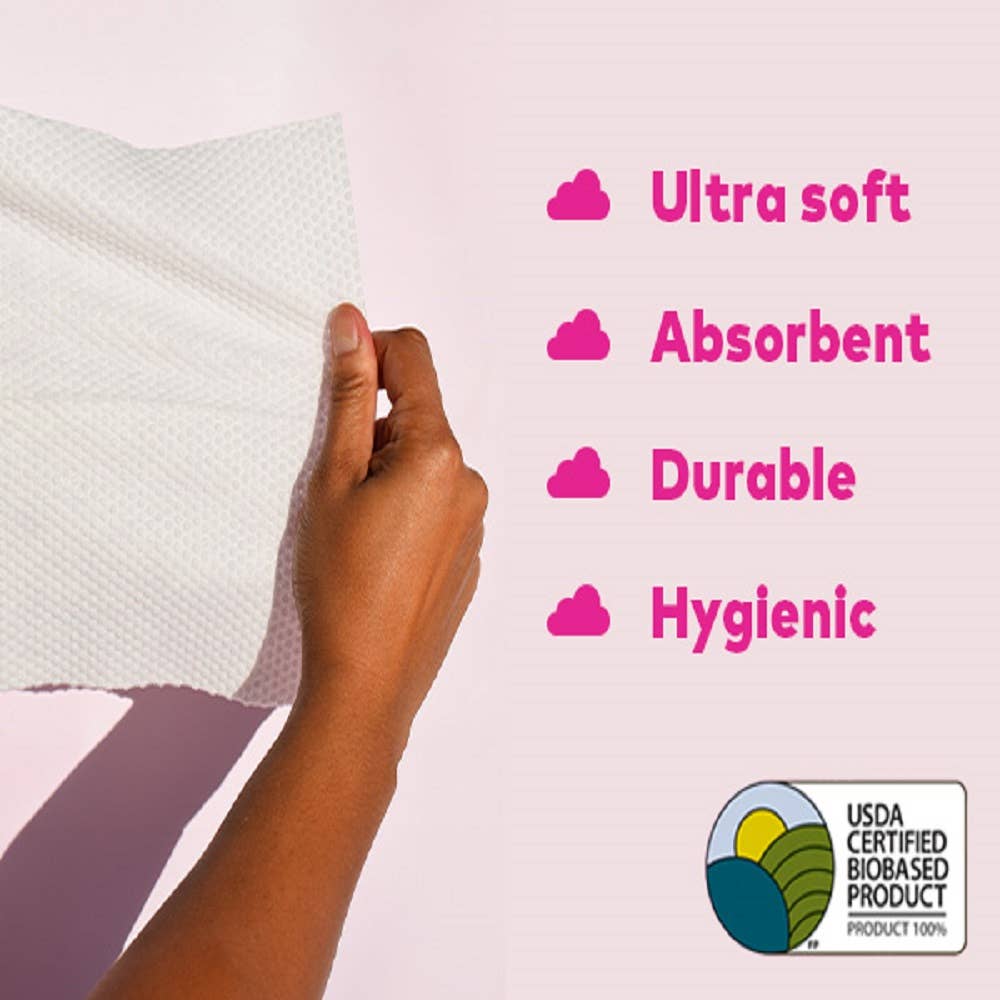 The Original MakeUp Eraser - Wholesale Face & Body Wipes - Cloud Clean Eco Towelettes, Certified 100% USDA Biobased4