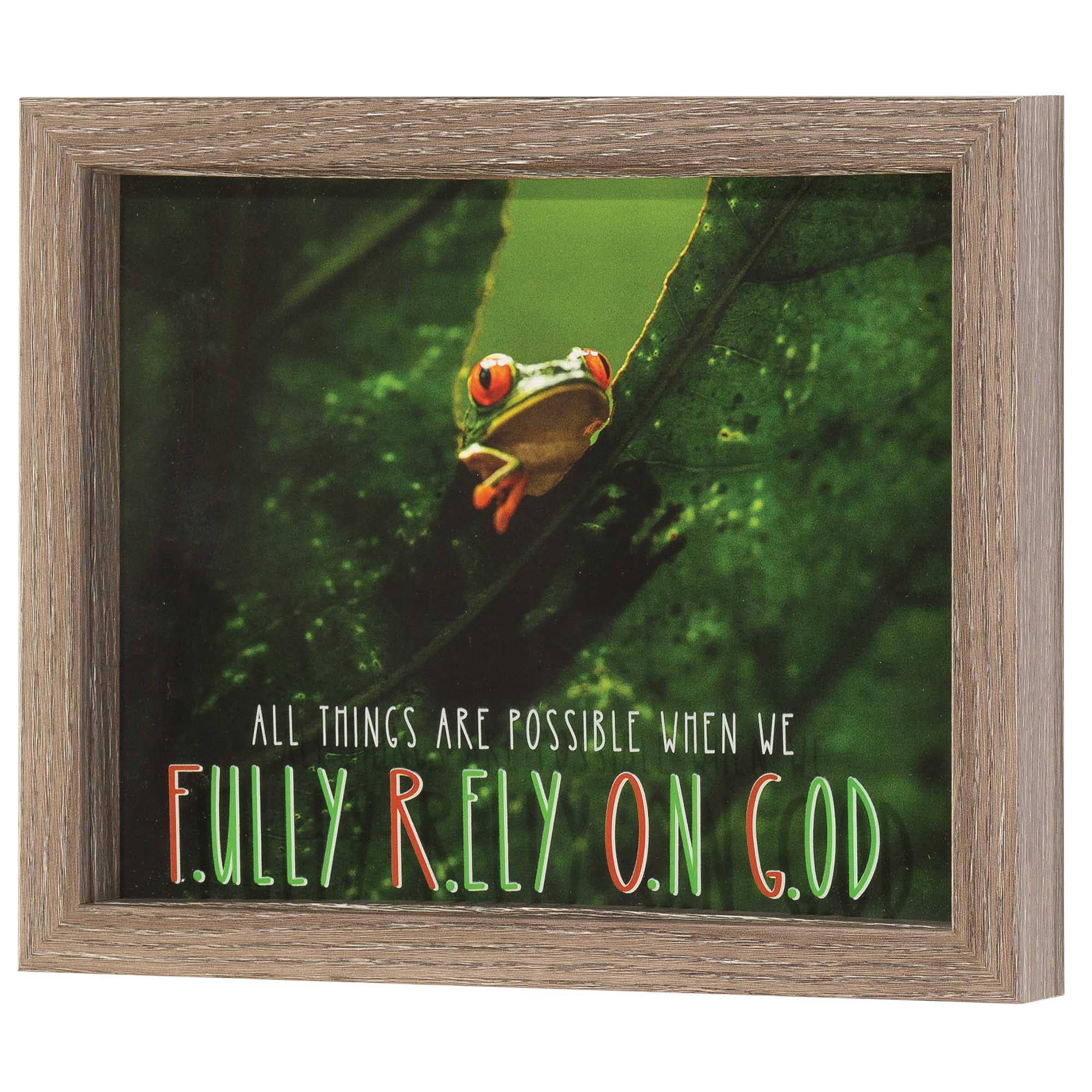 Dicksons - Wholesale Art Print - Framed Wall Art Fully Rely On God Woodgrain1
