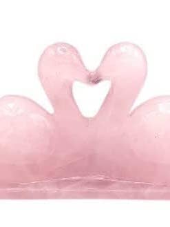 Paire de cygnes en quartz rose naturel pour l'amour et les relations pour la vente par AmazeU