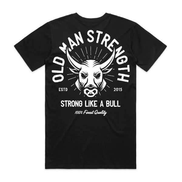 Old Man Strength - Venta al por mayor Camiseta serigrafiada - Hombre - Camiseta Old Man Strength - Crazy Bull on Black2