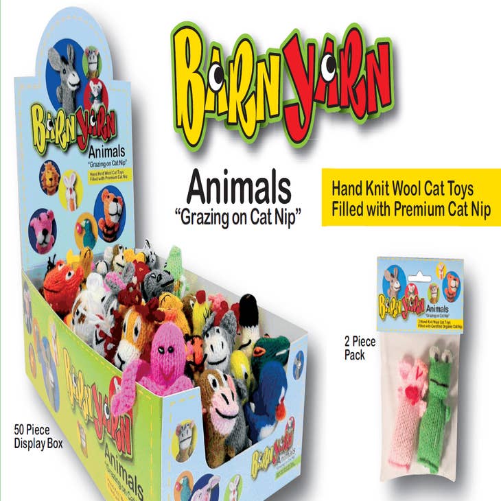 Barn Yarn Animals & Organic Catnip 2-Pack Cat Toy - Chilly Dog