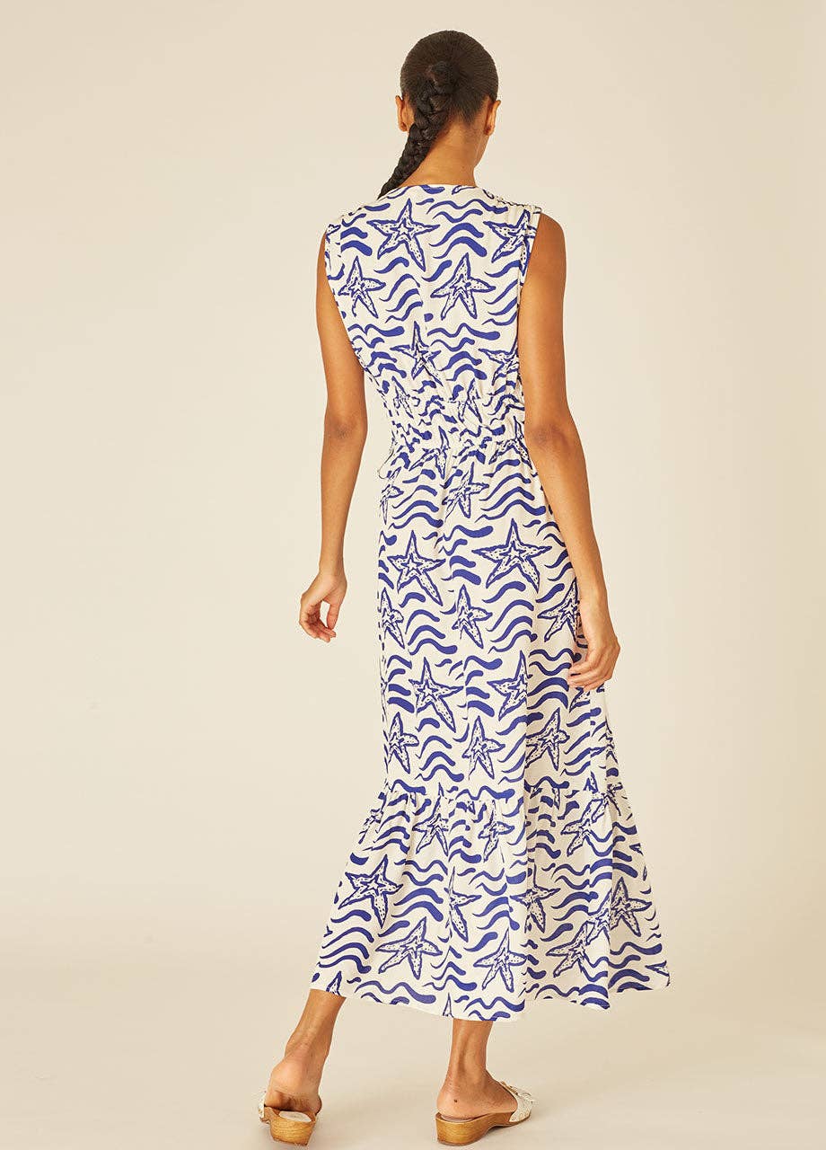 Pepaloves - Vendita all'ingrosso Vestito - Donna - ABITO BLU SCURO CON VOLANT A STELLE4