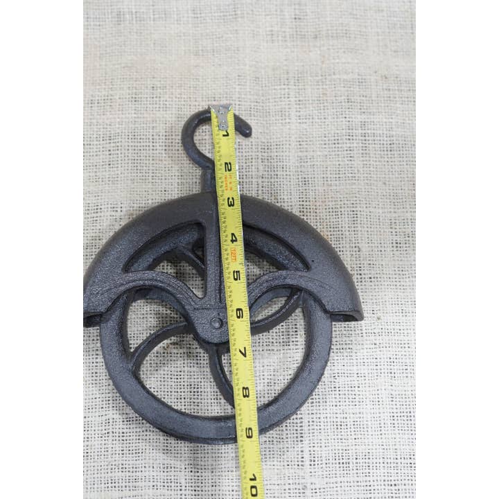 Midwest Craft House - Wholesale Decorative Tabletop Object - SMALL RUSTIC CAST IRON PULLEY