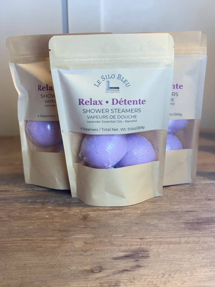 Relax - Détente Shower Steamers- 4 2oz Steamers/Bag for wholesale by Le Silo Bleu