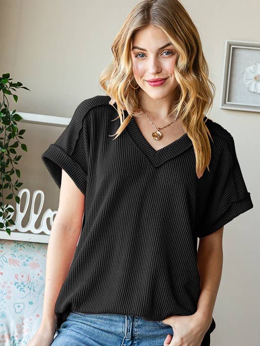 HEIMISH - Wholesale Tunic - Women's - ET7484-10 SOLID URBAN RIBBED TOP12