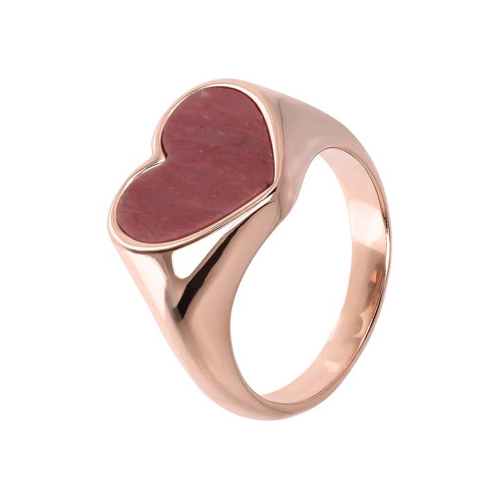 Bronzallure – Großhandel Cocktail-/Statement-Ring – Chevalier Ring mit Herz aus Naturstein