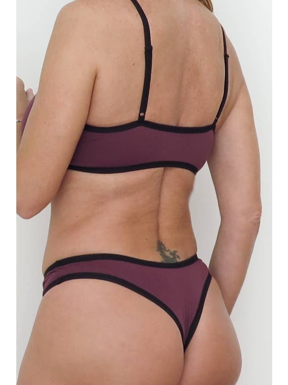 Ecoology - Wholesale Bralette - Women's - Lilac organic cotton bralette with black trim1