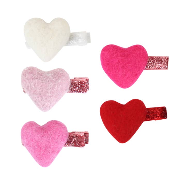 Felt Heart Clip Set for wholesale by Bows Arts