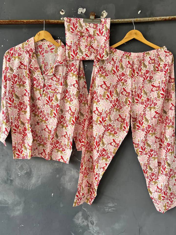 Cotton Pants Shirt Set Indian Pajama Set Block Print PJ Sets for wholesale by bhavnas boutique