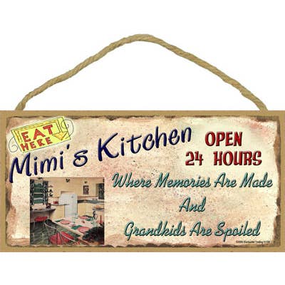 Mimi's Kitchen 5" x 10" placa de madeira, sinal por atacado de SJT Enterprises, Inc.