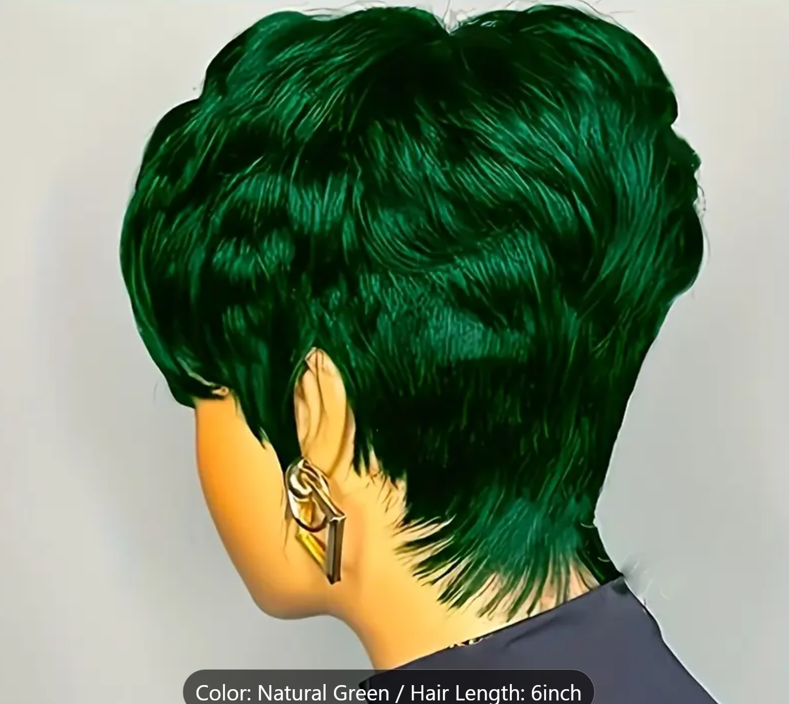 U-Got Beauty Hair & Supply Store - Wholesale Hair Extensions - Pixie Cut Wig, Vibrant Green Straight Human Hair with Bangs1