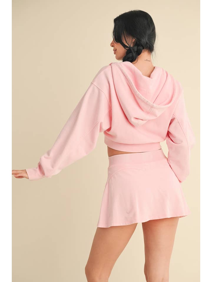 KIMBERLY C - Wholesale Hoodie - Women's - Mineral Wash Oversized Crop Hoodie13