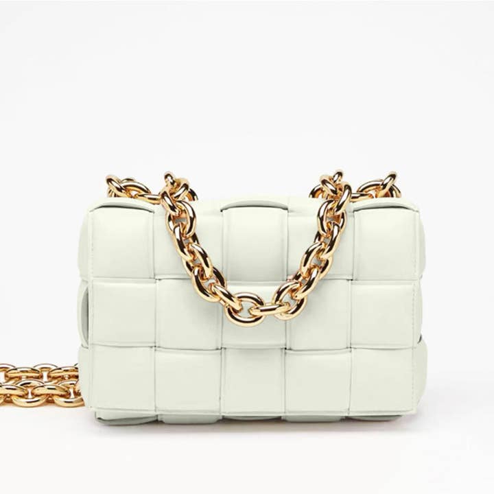 Sac Tia Tia en cuir véritable beige pour la vente par Worth A Million