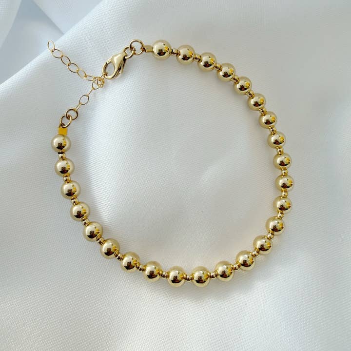 Lincoln Ave Gold Filled Beaded Bracelet for wholesale by True by Kristy Jewelry