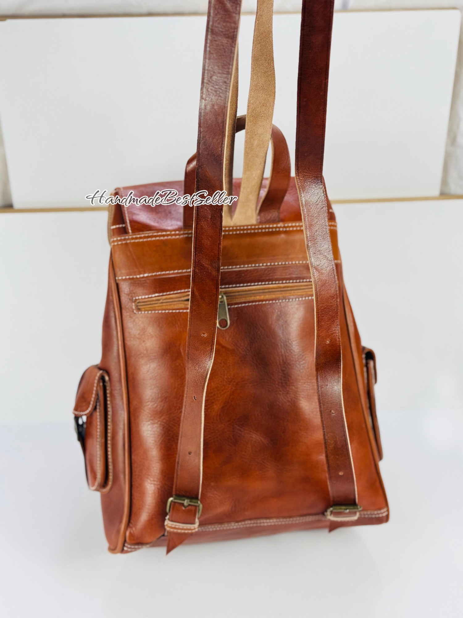 HandmadeBestSeller – wholesale Backpack – Unisex – Handmade Leather Backpack – Multi-Pocket Travel Bag14