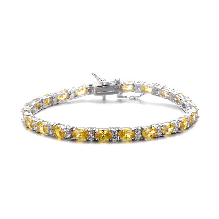 Sterling Silver Cubic Zirconina Bracelet2026-L-YC-RP for wholesale by Genevive