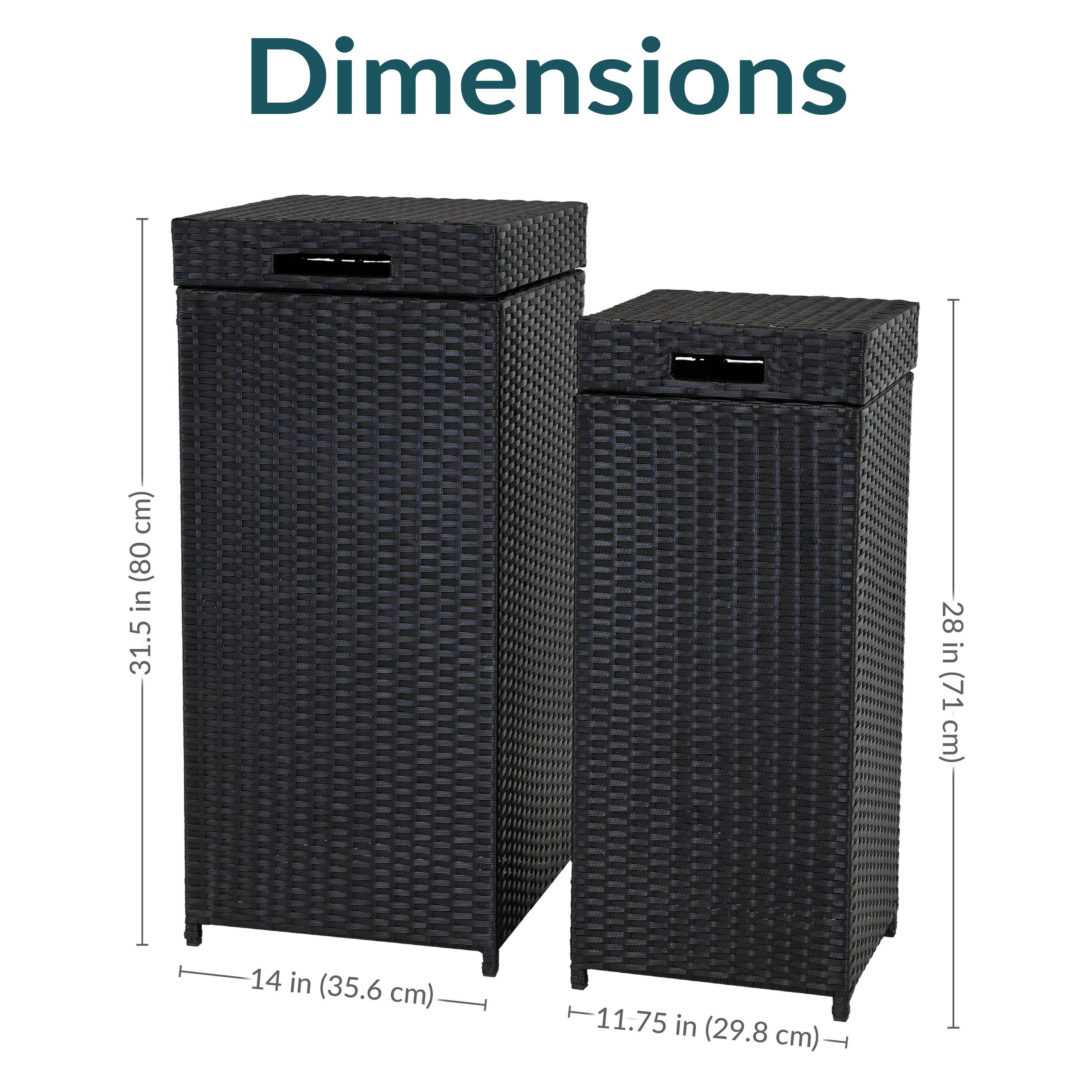 Sunnydaze Decor - Wholesale Trashcan/Trash Bin - Wicker Outdoor Trash Cans - Set of 2 - 26 Gal. and 15 Gal.6