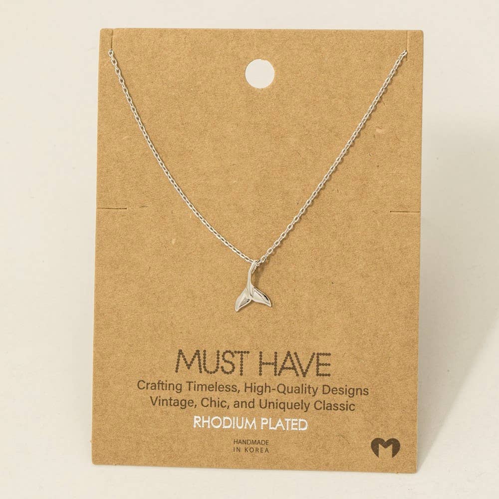 Fame Accessories - Wholesale Pendant/Charm Necklace - Gold Dipped Whale Tail Pendant Necklace5