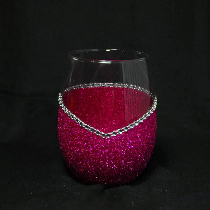 WineyBitches.Co - Wholesale Wine Glass - Valentine Schmalentine – Bling Glitter Glass Wine Glasses (Anti-Valentine’s Day Collection)17