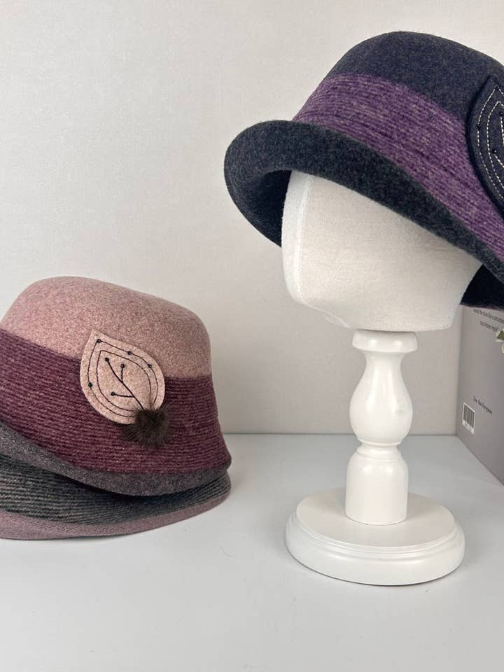 100% Wool Color Block Bucket Hat: Adjustable Winter Hat for wholesale by Comfortarians