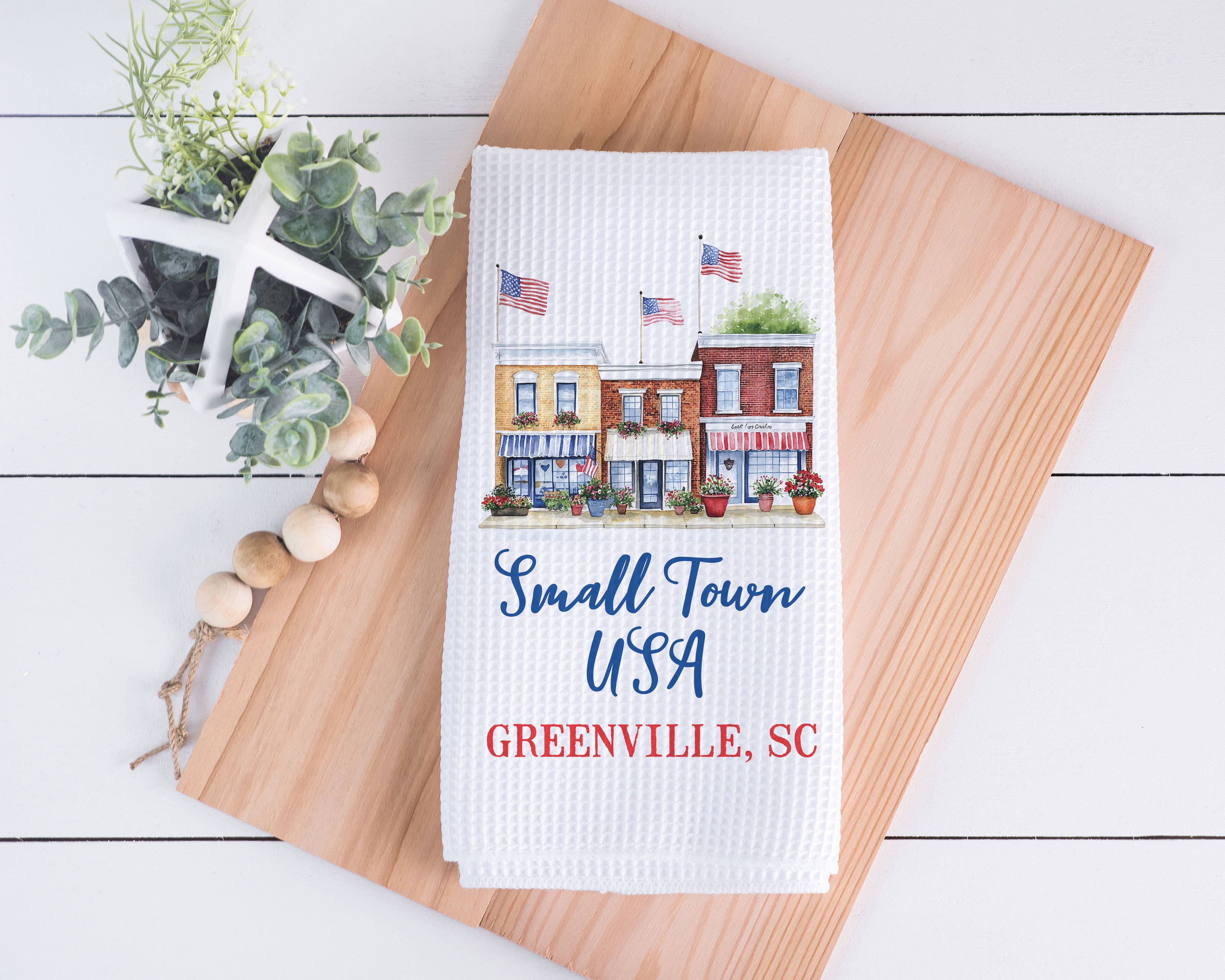 Canary Road - Wholesale Tea Towel - City State 4th July Patriotic Kitchen Towel Red White Blue1