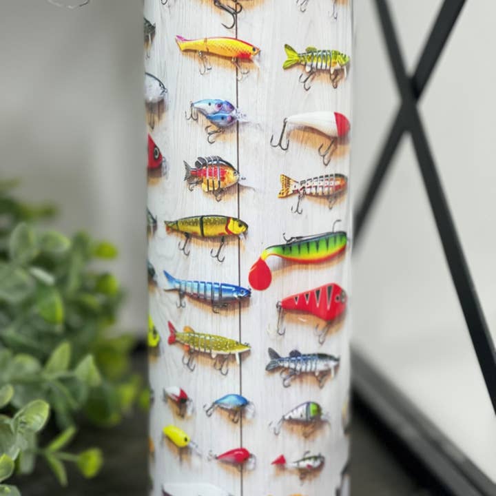 CMD Wholesale - Wholesale Insulated Mug/Tumbler - Fishing Lures 20oz Skinny Tumbler3