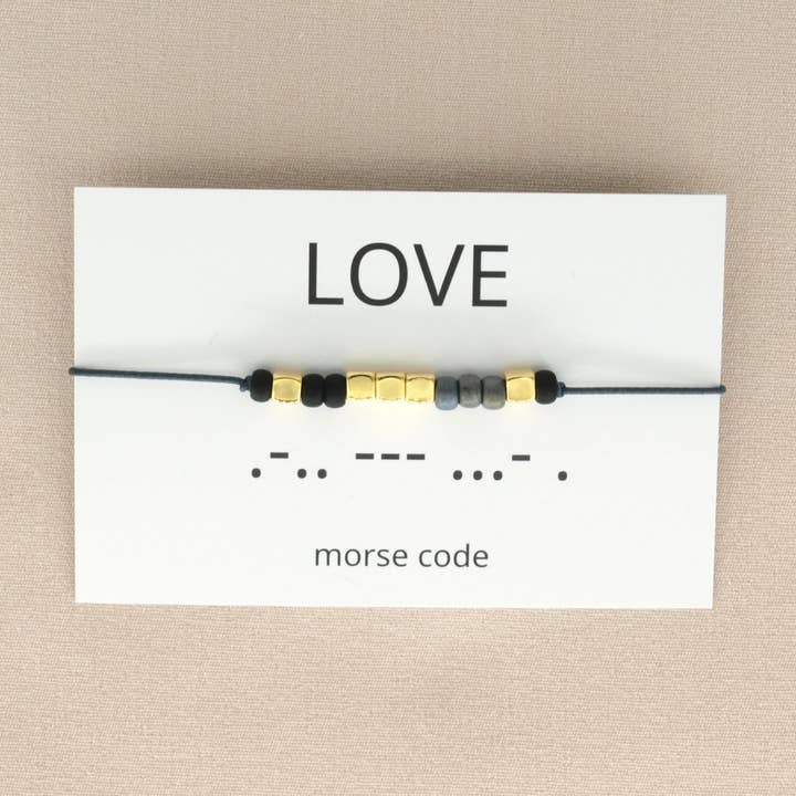 Morsecode-Armbinde Love (Silber, Rosé Goud, Gold) für den Großhandel von by Indah