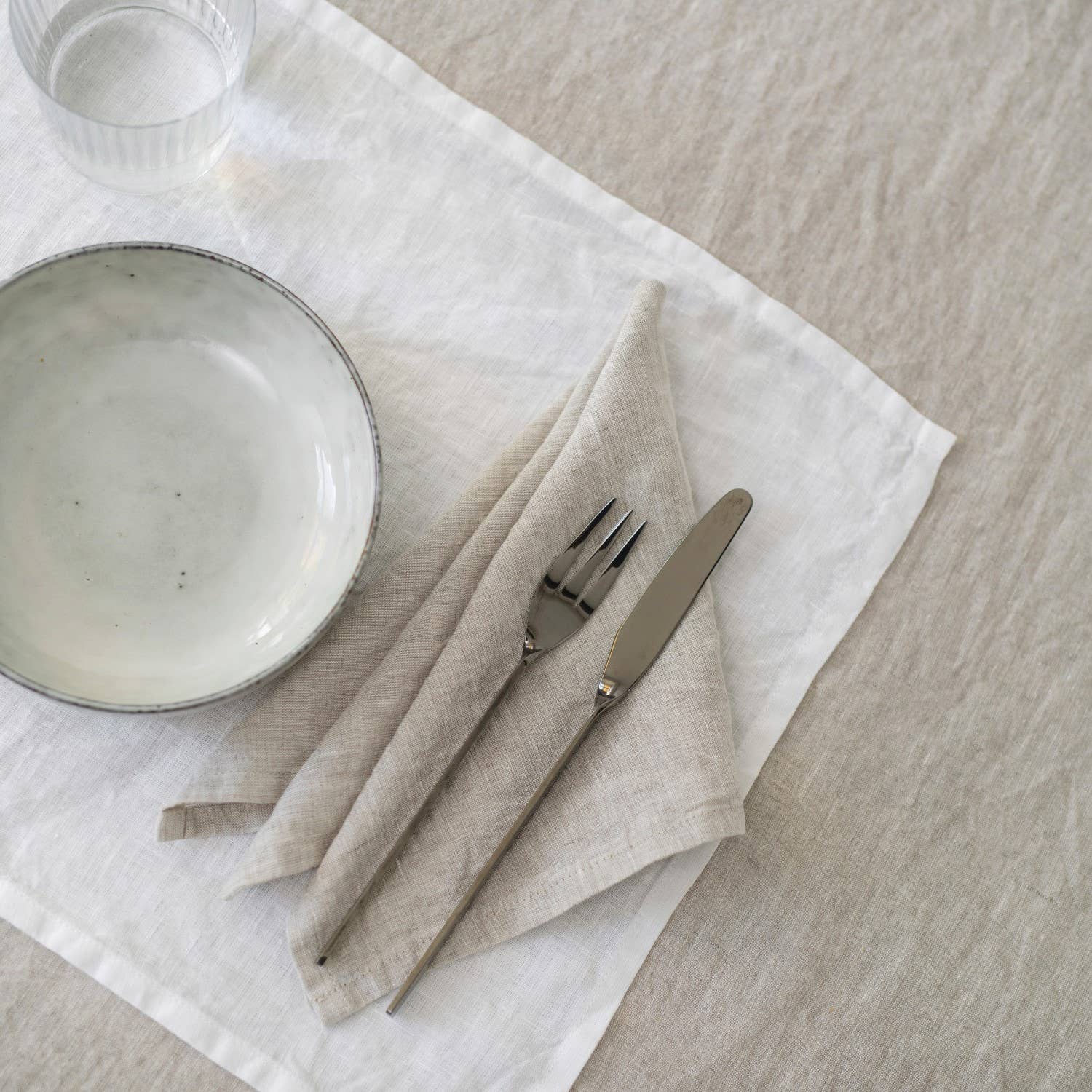 Linen Tales (We cover U.S. import duties) - Vendita all'ingrosso Tovaglioli da tavola in stoffa - Set da 2 tovaglioli leggeri in lino mélange3