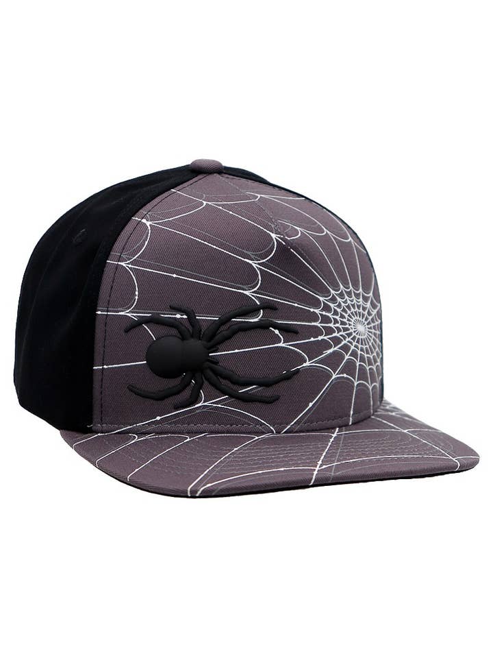 Spider Web Five Panel Cotton Flat Brim Cap for wholesale by Cap Zone